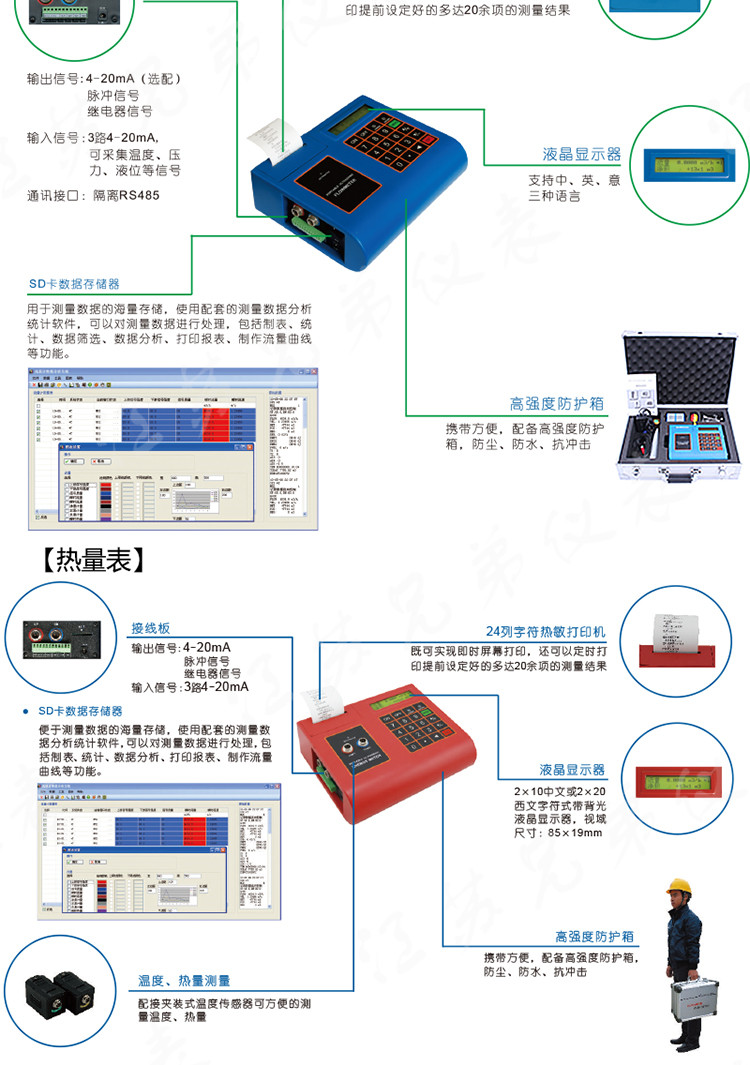 便携式手持式无断管测量超声波流量计流量巡检仪仪表生产厂家